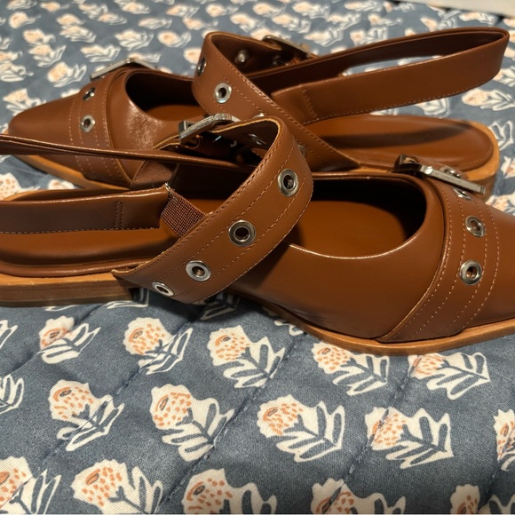 Quince Italian Leather Slingback Flats 🤎 Brown | Size 10 | Repair Needed - Picture 7 of 10